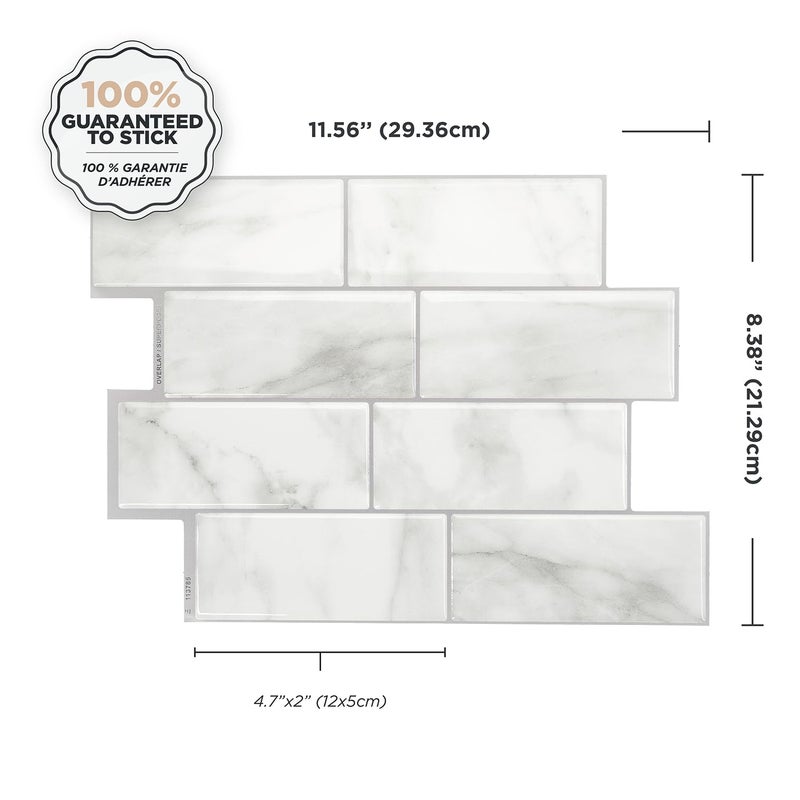 SMART TILES Peel and Stick Backsplash - 5 Sheets of 11.56"" x 8.38"" - 3D Adhesive Peel and Stick Tile Backsplash for Kitchen, Bathroom, Wall Tile - Image 4